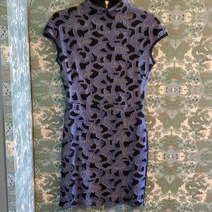 *NEW*Denim lace front mini dress